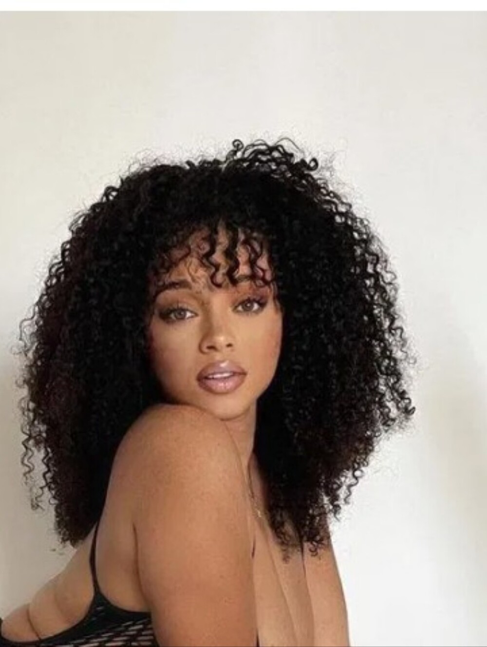 Natural Curly Afro Wig - Black -